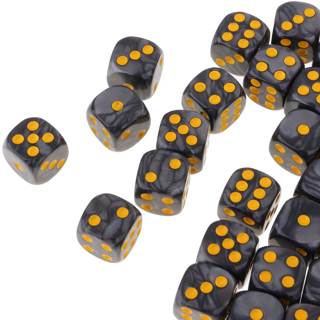 50Pc/Pack Dotted Dice Table Game Die 16mm Dotted for Party Role Playing Game  Parties Board Game Dices Polyhedral Dice 