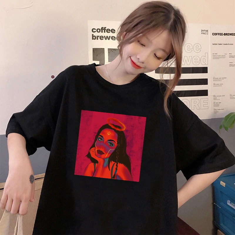 

2020 New summer white spoof tshirt O-neck print casual short sleeve street female T-shirt Harajuku t shirt women's shirt ZSIIBO