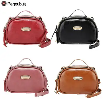 

Fashion PU Leather Crossbody Handbag Solid Color Women Chain Small Shoulder Messenger Sling Bag