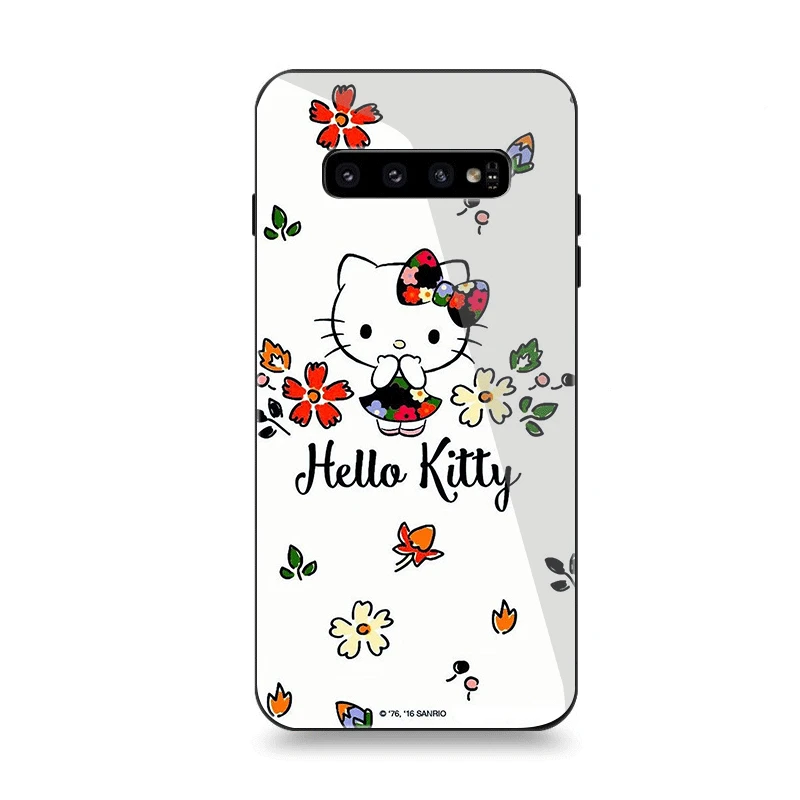 G5 Чехол для телефона Стекло для samsung A40 A50 A10 A20 A30 A60 A70 S10 S7 край S8 S9 Note 8 9 10 плюс Чехол рисунок «Hello Kitty» - Цвет: G5