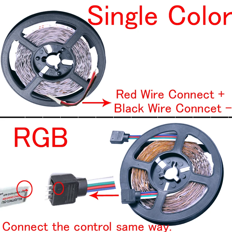 Светодиодная лента с регулируемой яркостью 12 В SMD 2835 RGB красный синий зеленый