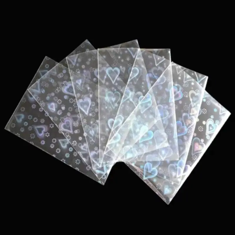 Transparent 100Pcs Foil Laser Clear Sleeves Photo Holographic Protector Trading Cards Shield Cover | Спорт и развлечения