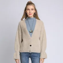 Casual Women Cardigan Single-breasted Ladies Short Knitted Outwear Autumn Winter Female Coats Plain Color 2020 Manteau Femme Casual Women Cardigan Single-breasted Ladies Short Knitted Outwear Autumn Winter Female Coats Plain Color 2020 Manteau Femme