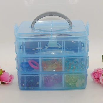 

3 Layers Detachable DIY Plastic Storage Box Desktop Transparent Jewelry Organizer Holder Cabinet Small Objects Storage Container