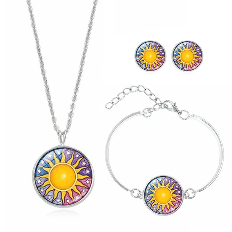 

Hot Sales APOLLO Time Stone Necklace Jewelry Set Ear Stud Bracelets Ornament Set