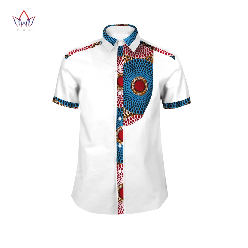 4 Mens Shirt New African Men Clothing Short Sleeve Dashiki for Men Slim Fit Brand Clothing 6XL African Print Shirts WYN306 - Цвет: 4