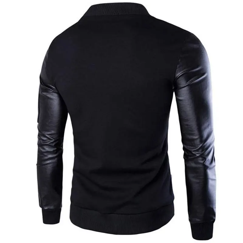 Бомбардировщик куртки мужчины 2017 года Мужская мода Лоскутная рукава на молнии