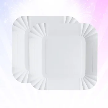 

100pcs Plates Storage Practical Safe Square Paper Plates for Dessert Snacks
