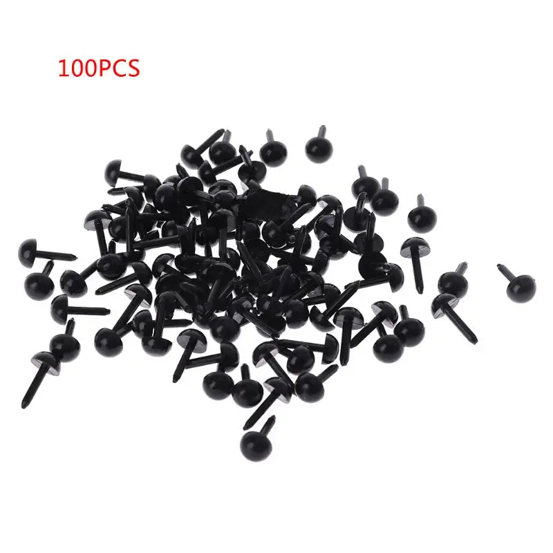 100Pcs 3mm/4mm/5mm/6mm DIY Doll Puppet Plastic Black Pin Safety Eyes For Handmade Teddy Bear Doll Craft Children Kids Toy 6
