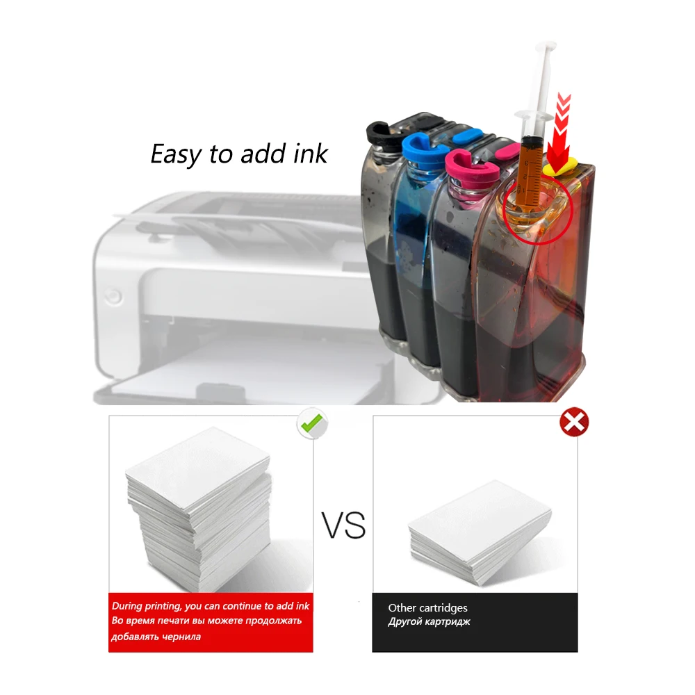 Сменные чернила GraceMate 664 СНПЧ для принтера HP XL DeskJet 1115 2135 2138 3635 1118 3636 3638 4536 4676