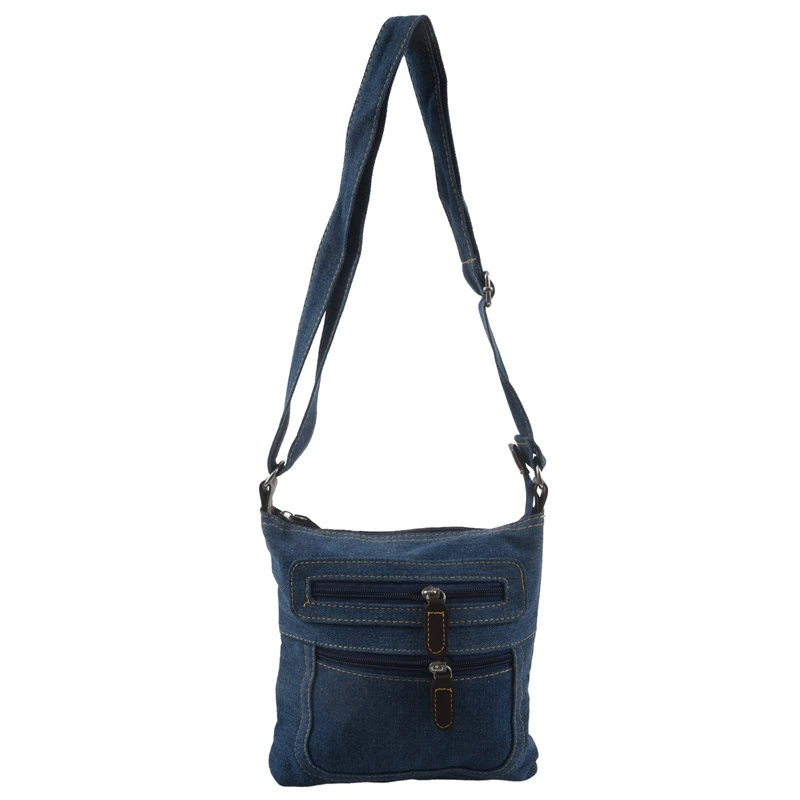 

women denim messenger bags woman mini small shoulder bag vintage rivet satchels ladies crossbody sling bag bags(Blue 1)