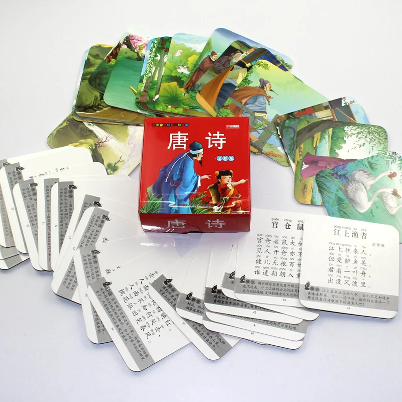 

Livros Chinese Characters Cards Learn to Tang Poetry With pinyin For Children Kindergarten Early Education Books Libros Book Art