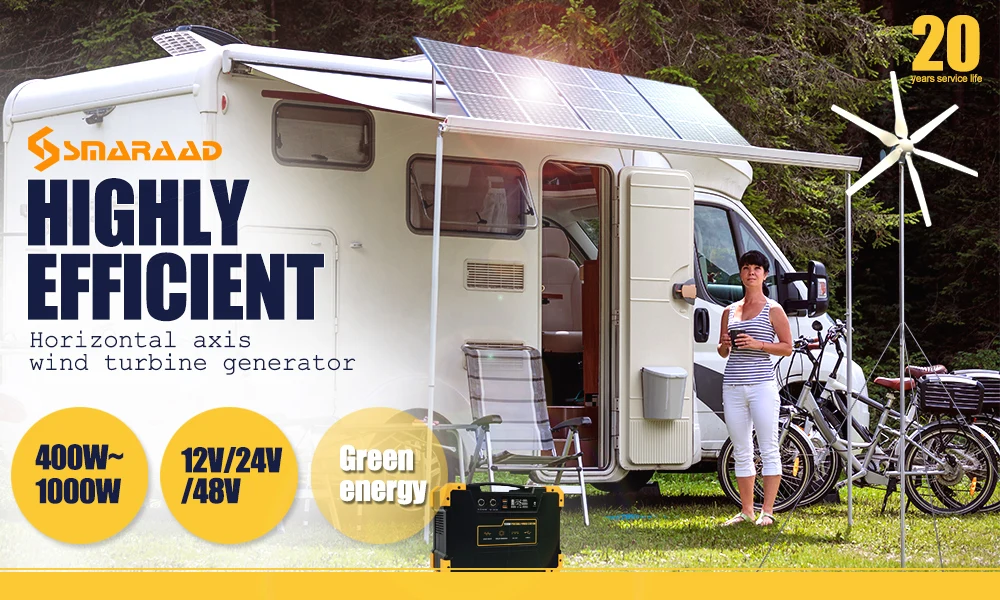 Description Picture 5 of itemWind Turbine Generator 12V 24V 48V 400w 600w 800w 1kw Free Alternative Energy Windmills with MPPT Hybrid Controller 3/5/6 Blades