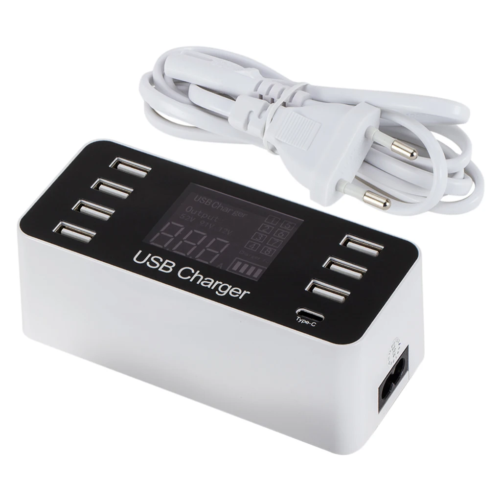 Multiport 7 Port Desktop Smart USB Type C 5V/8A  Charger For iPad Tablet PCs Smartphone Chargering Multi-port Charging