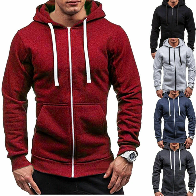 solid zip up hoodie