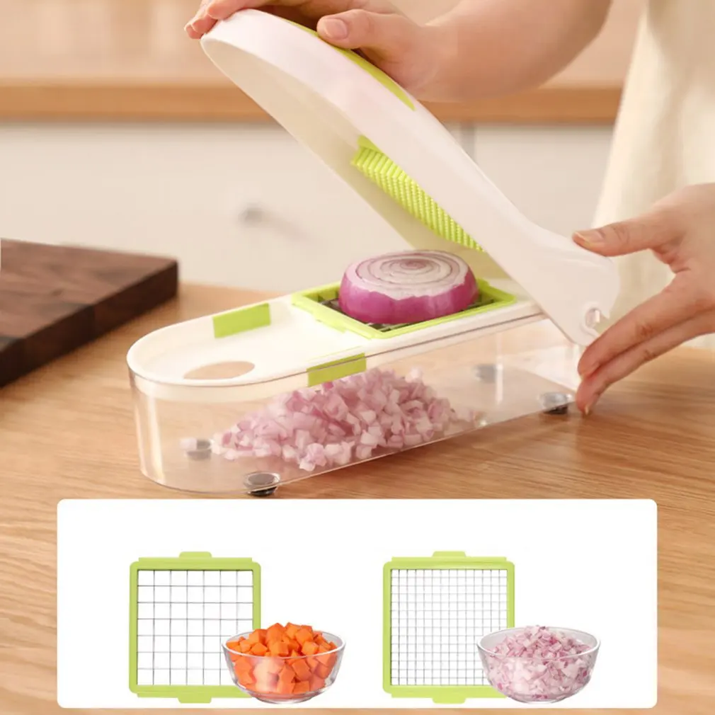 Practical ractical Vegetable Chopper Stainless Steel Vegetable Dicer Chopper Slicer Cutter For Mushroom Cucumber Carrot 3