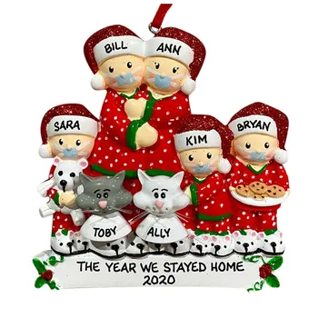 

Christmas Decorations DIY Personalized Quarantine Face Mask Baby Decorating Christmas Tree Ornament navidad рождество