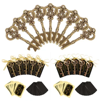 

50pcs/lot Key Bottle Opener for Wedding Party Zinc Alloy Gold Red Bronze Beer Open Kitchen Accessories Romantic Festival Gifts