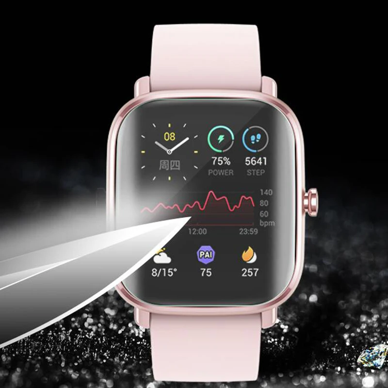 Amazfit GTS 1/2/2e/Mini 스포츠 스마트 워치 GTS2 GTS2e 화면 보호기 덮개 보호를위한 5pcs 연약한 TPU 명확한 보호 필름