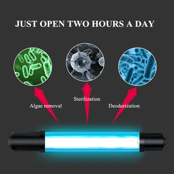 

110/220V Aquarium Submersible Aquarium UV Lamp Sterilizer Pond Fish Tank Germicidal Clean Sterilization Lamp 5/7/9/11/13W