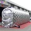 Customized 12x2x3 Meters Inflatable Straight Channel / Silver Blow-up Tunnel With LED Lights - BG-T0076 2