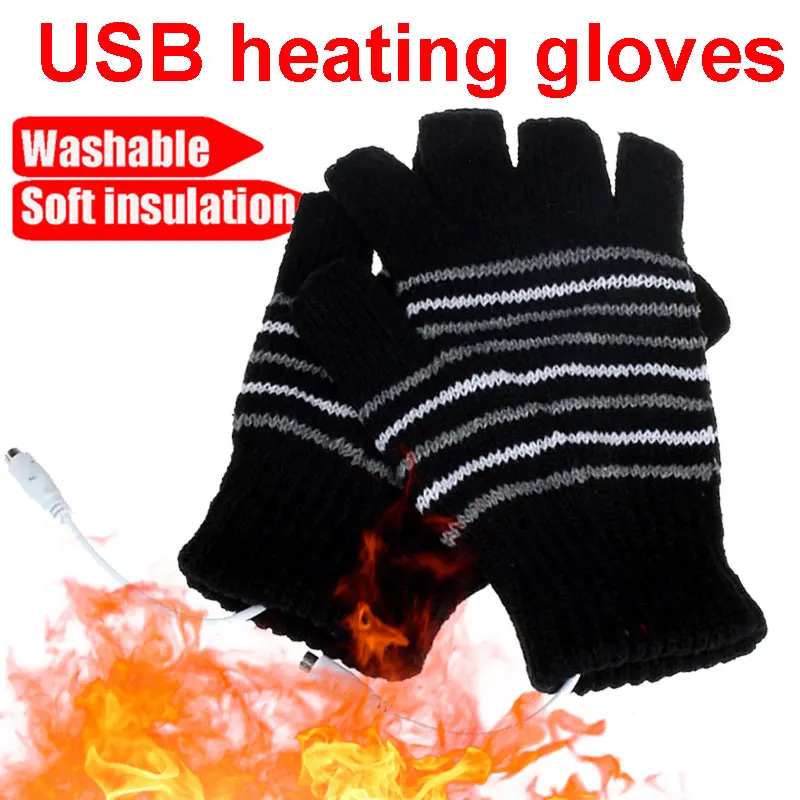 Heating Gloves Battery-Powered Knitted Motocross 5V for Winter