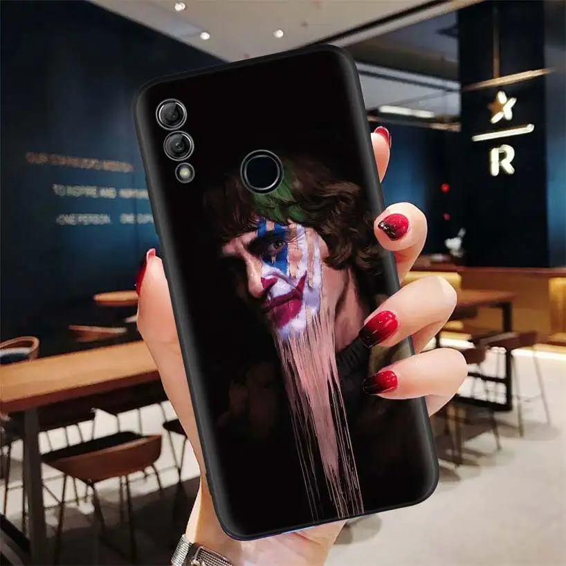 "," Джокер "," Харли Квинн "черный чехол для huawei Y9 Y5 Y6 Y7 Honor 10 9 Lite 9X8X8 S 8A фотоаппаратов моментальной печати 7S 7A 10i 20i V20 телефона, корпус под плетенную сумку