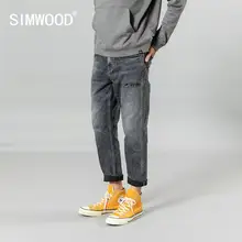SIMWOOD осень зима новые рваные джинсы мужские по щиколотку облегающие черные джинсы размера плюс брендовая одежда джинсовые штаны SI980596