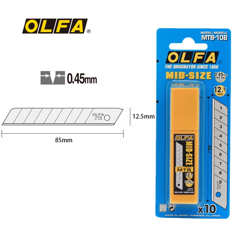 Сделано в Японии OLFA MTB-10B 10 средний размер 0 45 мм-толстые жесткие лезвия