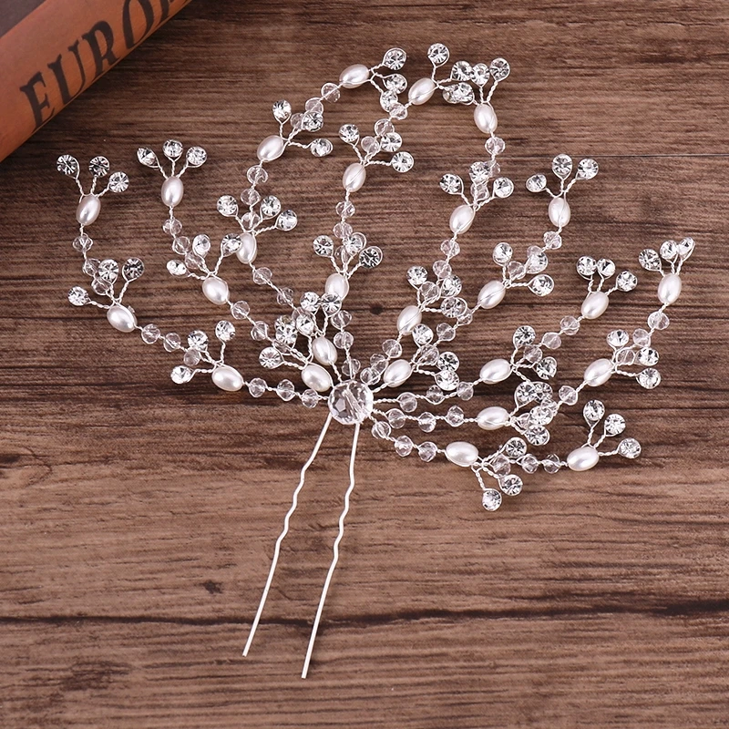 Bridal Hairpins Wedding Hair Accessories Tiara Pearl Rhinestone Flower Bridal Headpiece Wedding Hair Pins For Women Hair Jewelry Bridal Hairpins Wedding Hair Accessories Tiara Pearl Rhinestone Flower Bridal Headpiece Wedding Hair Pins For Women Hair Jewelry
