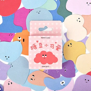 

46pcs/box Kawaii Stationery Stickers Candy Bean DIY Scrapbooking Stickers For Decoration Diary School Supplies Escolar Papeleria