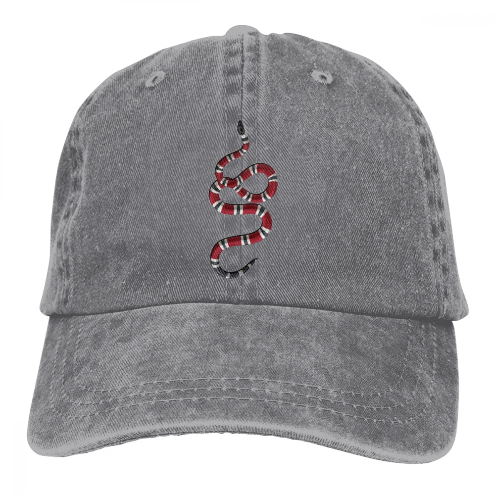 Змея Casquette натуральный унисекс Мужские Женские джинсовые бейсболка с ремешком кепки Регулируемый Гольф папа шляпа