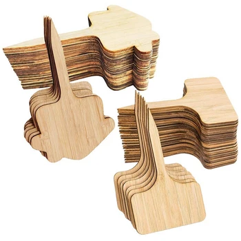 

Bamboo Plant Label 50 Houses and T-Shaped Garden Labels for Seed Potted Herbs, Flowers and Vegetable (6 x 10 cm)