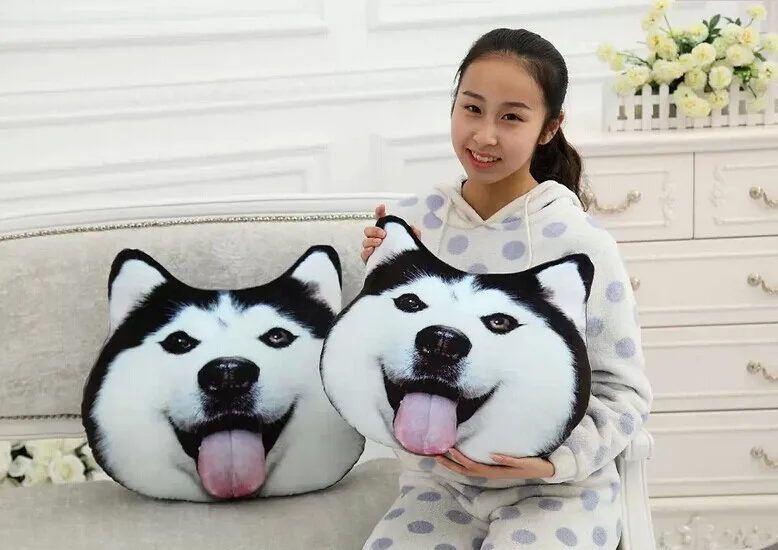 Творческий подушка Бог надоедливая собака 3D Doge собаки головки Подушка хаски, самоед, подушка