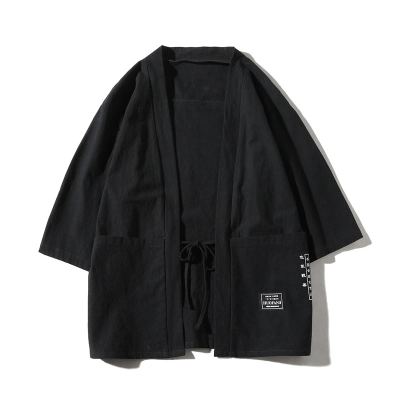 Кимоно кардиган мужской японский obi мужской юката Мужская хаори японская одежда самураев Традиционная японская одежда FF001