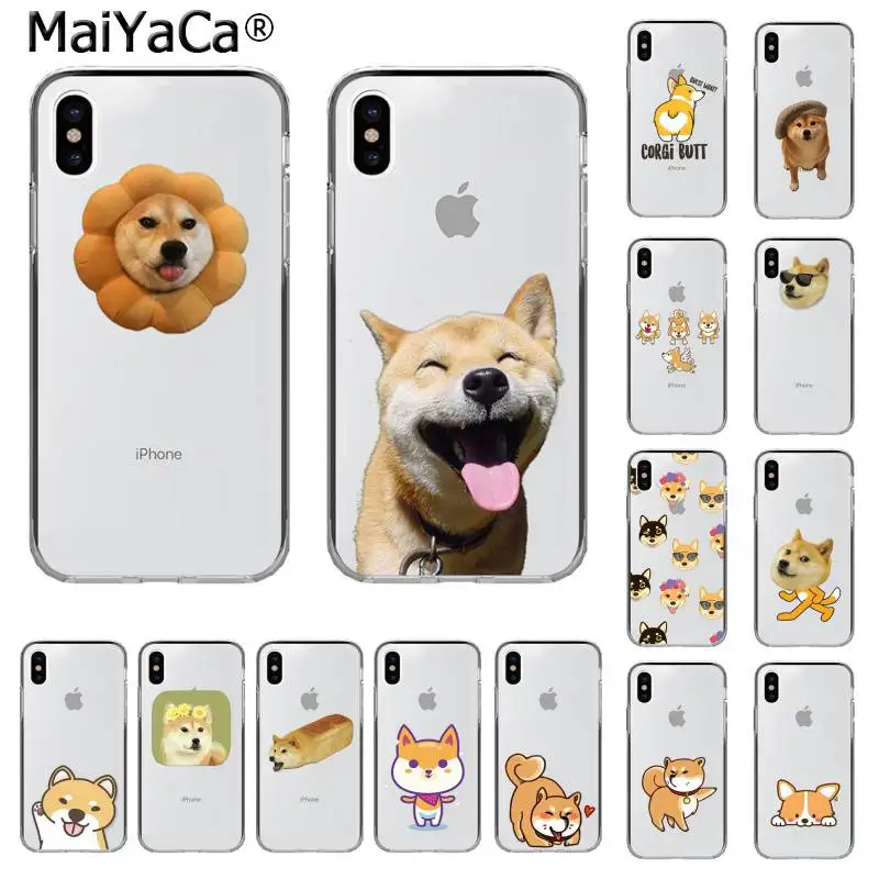 

MaiYaCa Cute animal Shiba Inu Dog Soft Silicone TPU Phone Cover for iPhone 11 pro XS MAX 8 7 6 6S Plus X 5 5S SE XR cover