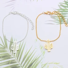 Минималистичные кактус любовь браслеты для женщин девочек Boho простой завод подвеска с отверстиями Браслеты Шарм женские ювелирные изделия подарок Pulseira