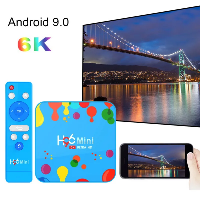 H96 Мини Android 9 0 телеприставка H6 Core 6K H.265 USD3.0 двойной Wifi IP ТВ приставка HDMI 4 Гб RAM + 32