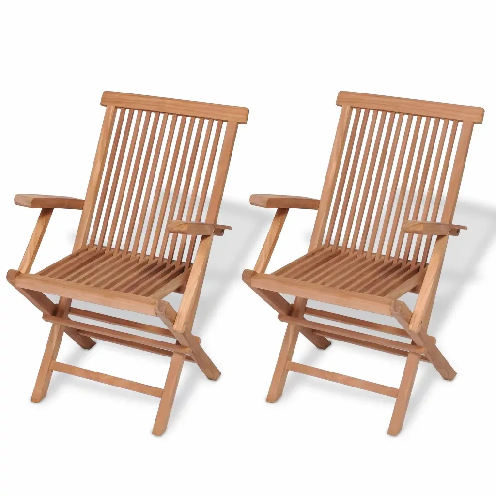 

VidaXL Outdoor Chairs Wicker Chair Folding Garden Stools Wood Chairs Folding Chair 2 Pcs Outdoor Patio Furniture Patio Chairs