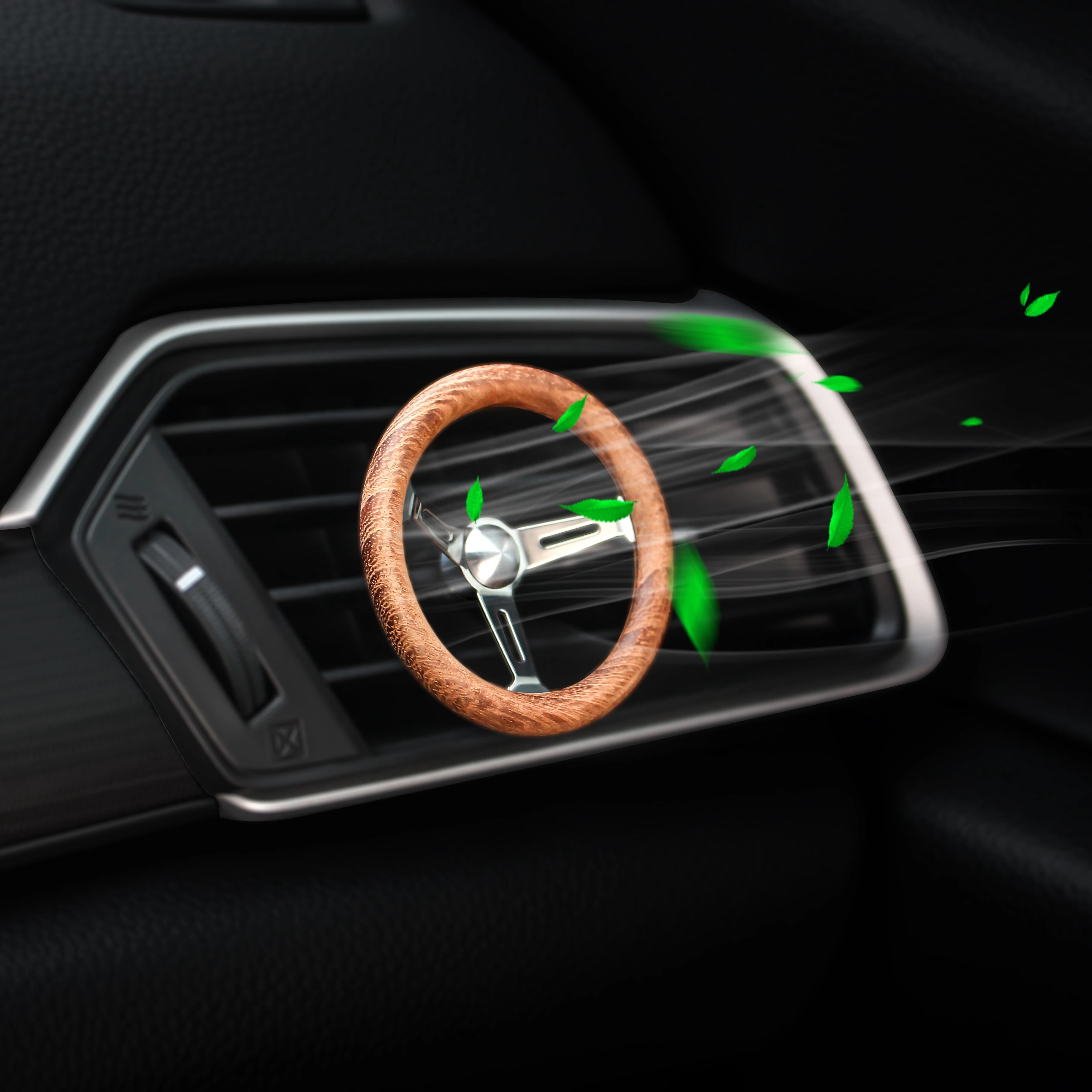 Simpatico Deodorante Per Auto A Forma Di Elicottero Con Pilota Orsetto – Diffusore Per Aria Ventola Con Luci LED E Profumo Oceanico O Colonia - 2