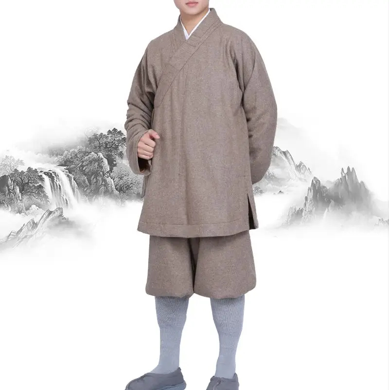 Tanie Wysokiej jakości kaszmir buddyjski mnich shaolin odzież kung fu budda