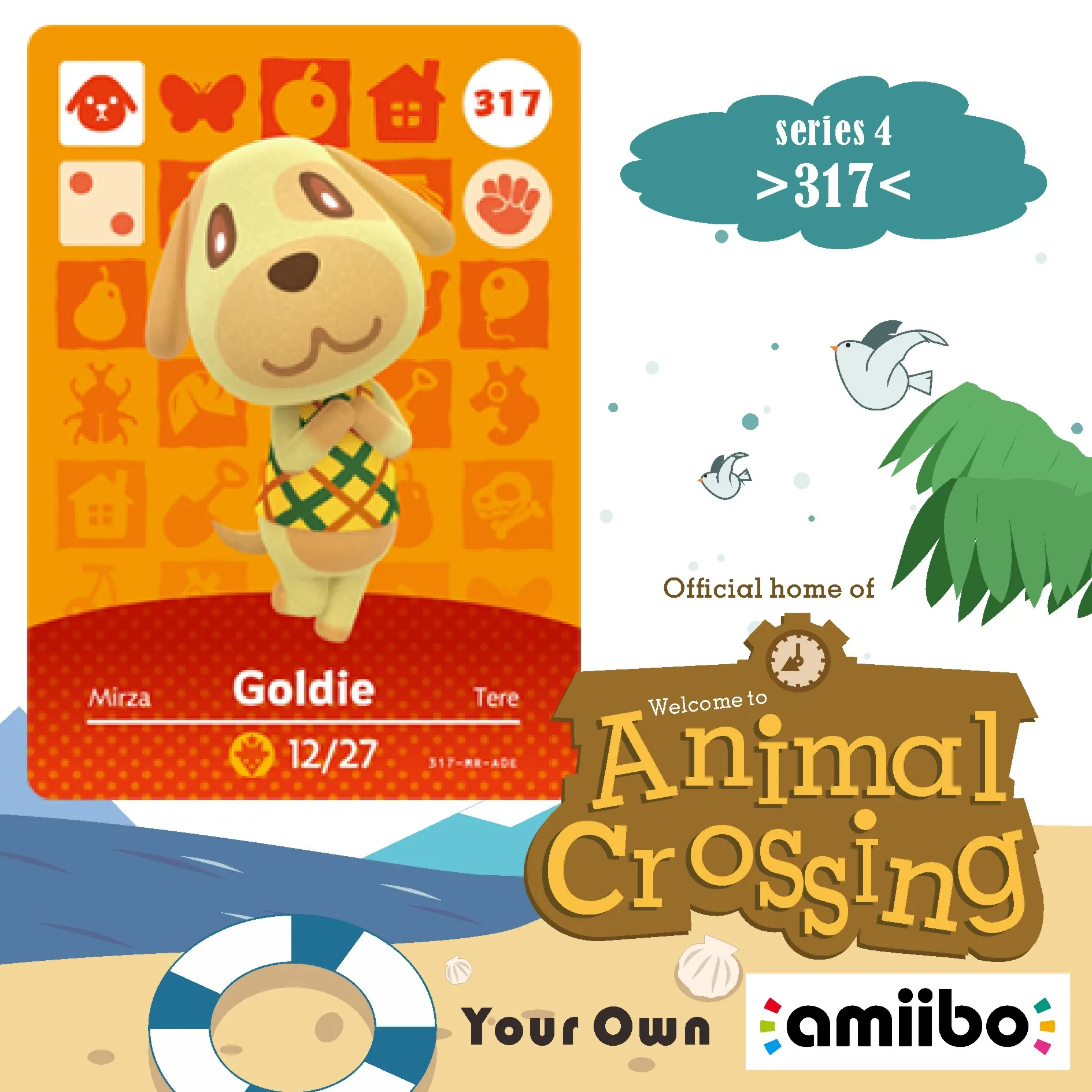 

317 Goldie Amiibo Card Animal Crossing Series 4 Goldie Animal Crossing Amiibo Card Work for Ns Games Nfc Card Free Shipping