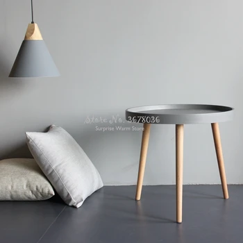 

50X45cm Round Table Bedroom Living Room Modern Coffee Table Sofa Side Wooden Legs Sofa Corner Table Desk Home Furniture