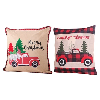 

2 Pcs Car Pattern Linen Home Decor Pillowcase Throw Pillow Cushion Cover Square Decorative Pillowcase