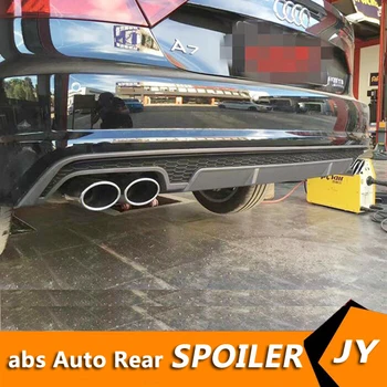 

For Audi A7 S7 Body kit spoiler 2016-2017 For Audi A7 PT ABS Rear lip rear spoiler front Bumper Diffuser Bumpers Protector
