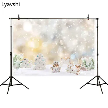 

Lyavshi Christmas background tree gingerbread man snow winter photography backdrop child photophone studio photography backdrop