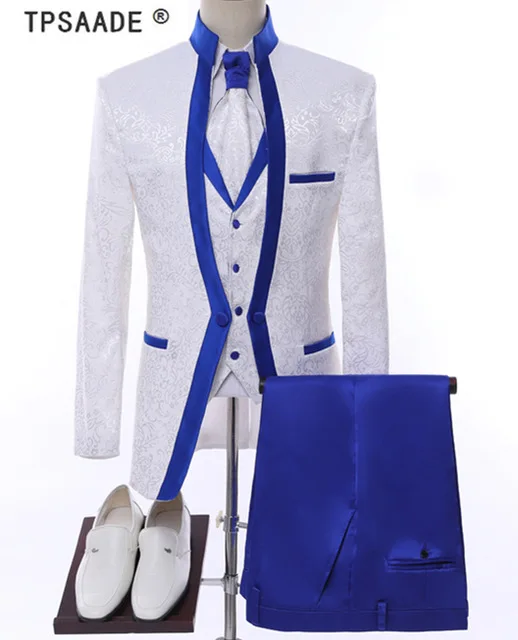 White-Royal-Blue-Rim-Stage-Clothing-For-Men-Suit-Set-Mens-Wedding-Suits-Costume-Groom-Tuxedo