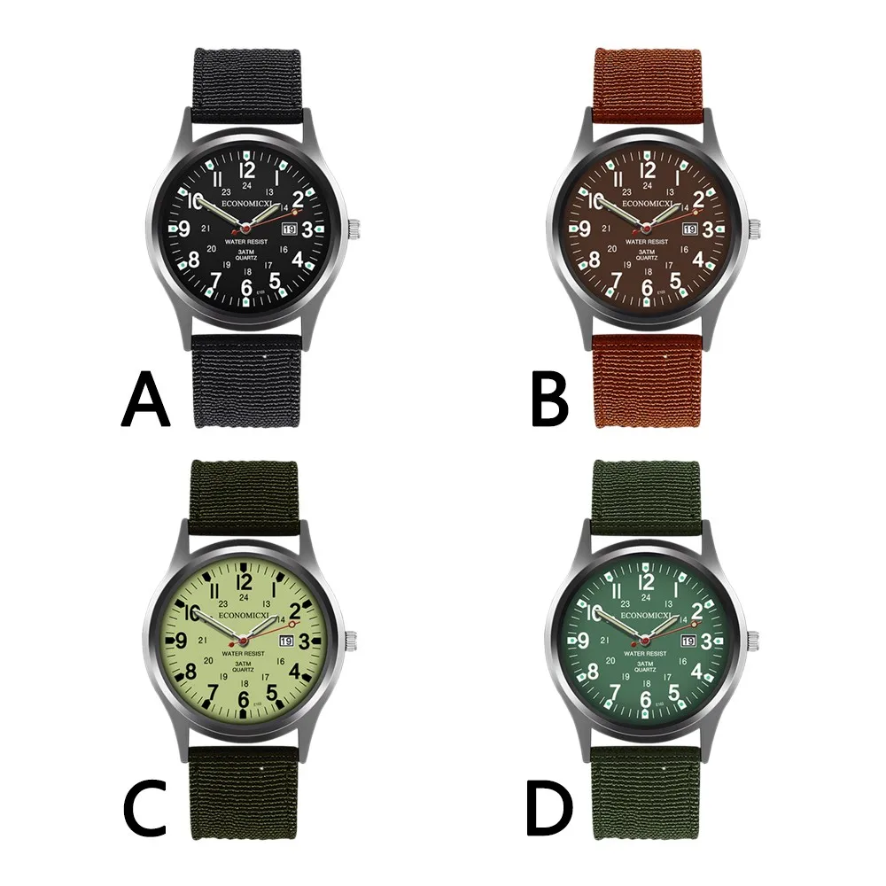 Men Nylon Waterproof Date Quartz Watch Analog Quartz Wrist Watches Gift Automatic Luxury Clock Waterproof Relogio Masculino
