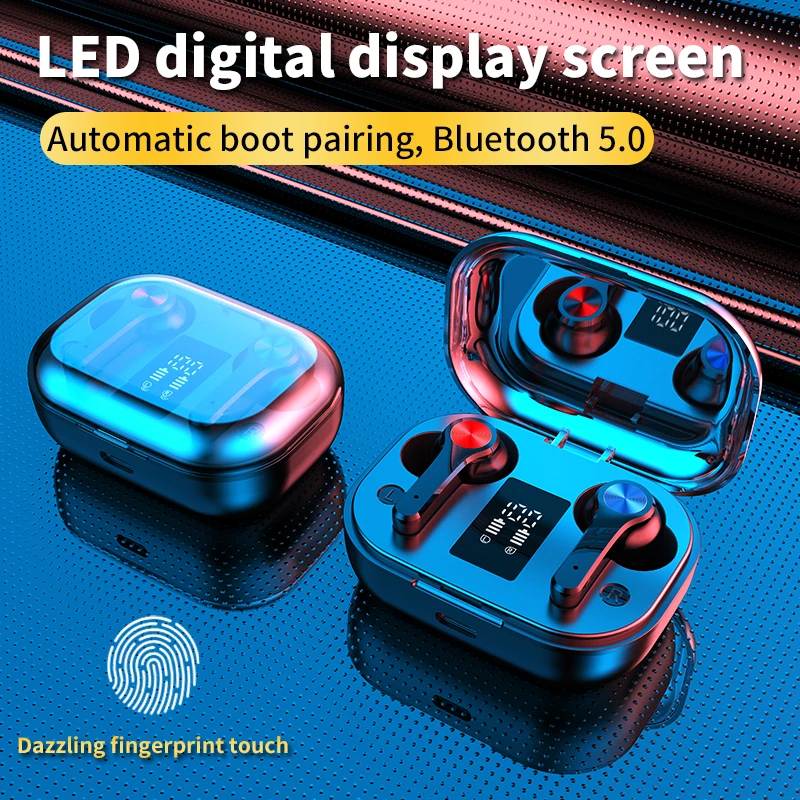 

The new T28 tws Bluetooth 5.0 in-ear wireless touch digital display dual-pass headset bass stereo HiFi 8D surround music headset