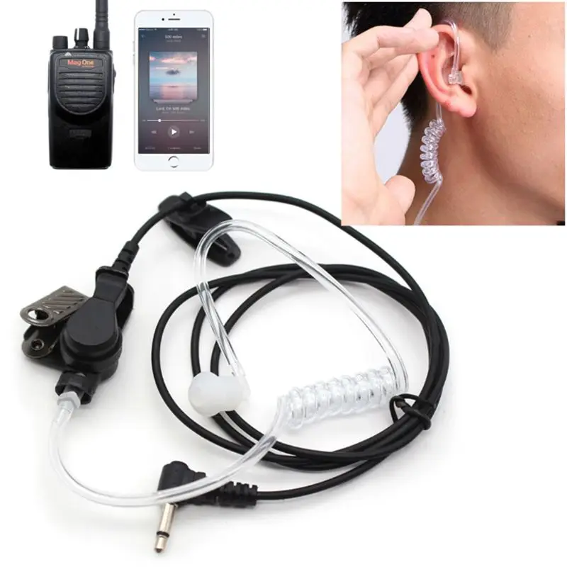 

3.5MM Plug Port Earbud Earpiece Acoustic Tube Single Receive Earphone Headset for Two-way Radio Speaker Microphone